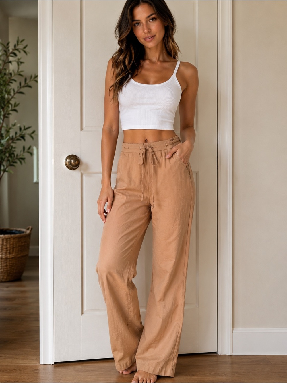 Women’s High-Waist Drawstring Pants  NWT